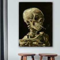 Vincentas van Gogas -  Skeleto su degančia cigarete galva
